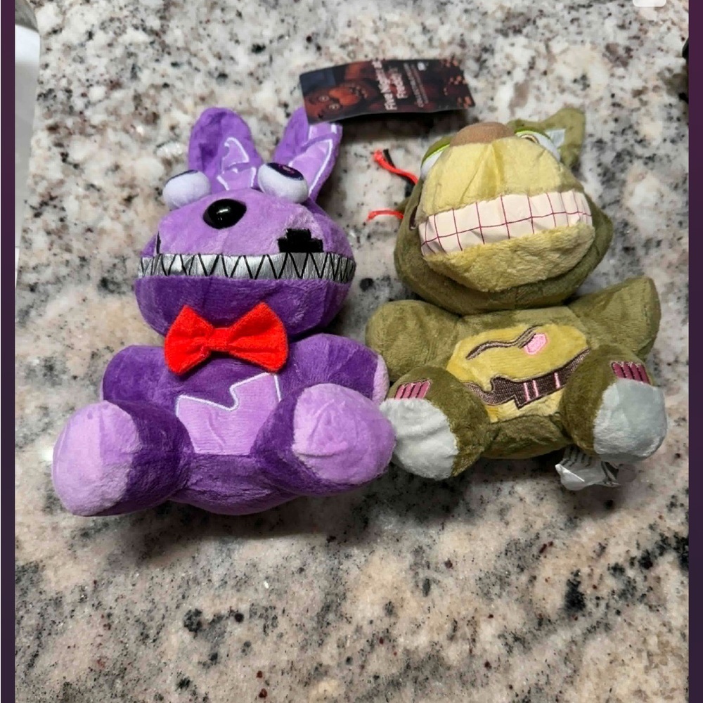 2pc five nights at Freddy Purple and Green Plush Toy Set NWT funko brand